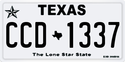 TX license plate CCD1337