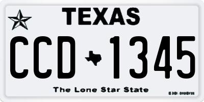 TX license plate CCD1345
