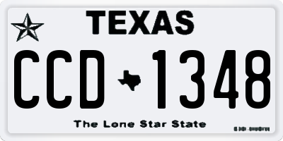 TX license plate CCD1348