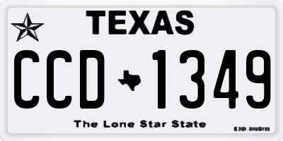 TX license plate CCD1349