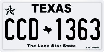 TX license plate CCD1363