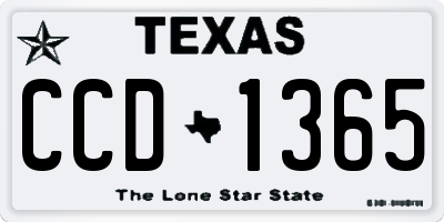 TX license plate CCD1365