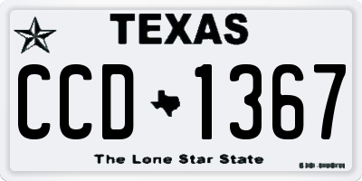 TX license plate CCD1367
