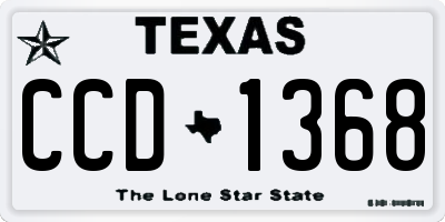 TX license plate CCD1368