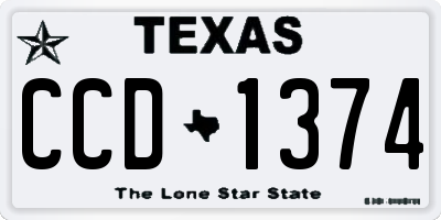 TX license plate CCD1374