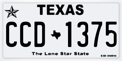 TX license plate CCD1375
