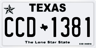 TX license plate CCD1381