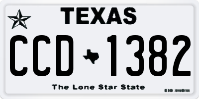 TX license plate CCD1382