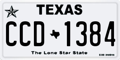 TX license plate CCD1384