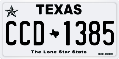 TX license plate CCD1385