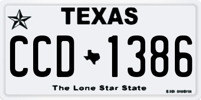 TX license plate CCD1386