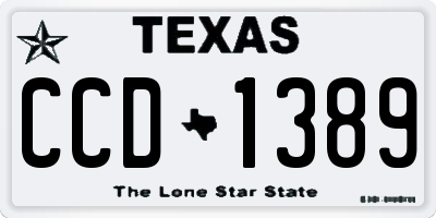 TX license plate CCD1389