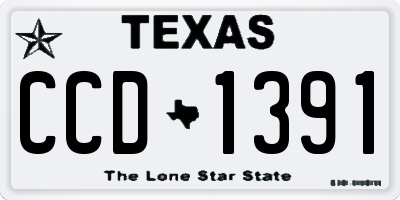 TX license plate CCD1391