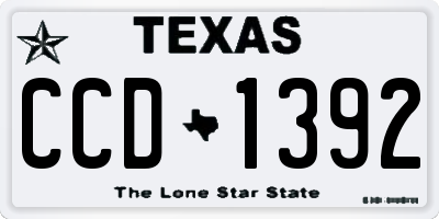 TX license plate CCD1392
