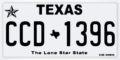 TX license plate CCD1396