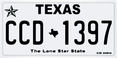 TX license plate CCD1397
