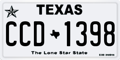 TX license plate CCD1398