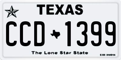 TX license plate CCD1399