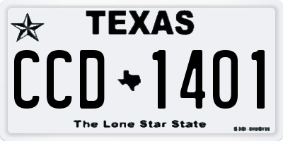 TX license plate CCD1401