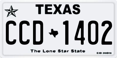 TX license plate CCD1402