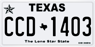 TX license plate CCD1403