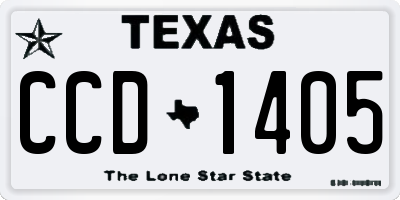 TX license plate CCD1405