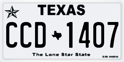 TX license plate CCD1407