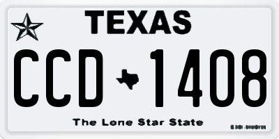 TX license plate CCD1408