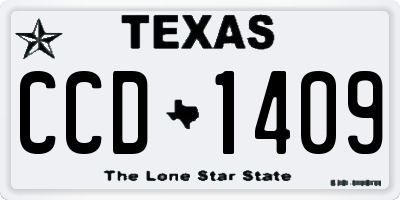 TX license plate CCD1409