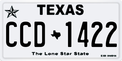 TX license plate CCD1422