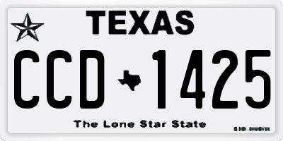 TX license plate CCD1425