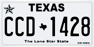 TX license plate CCD1428