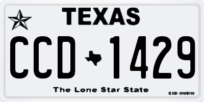 TX license plate CCD1429