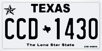 TX license plate CCD1430