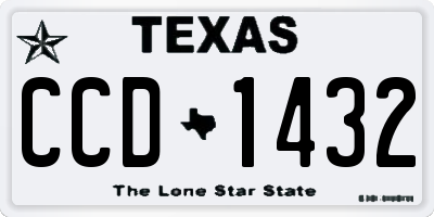 TX license plate CCD1432
