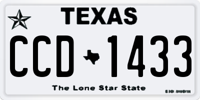 TX license plate CCD1433