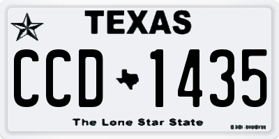 TX license plate CCD1435
