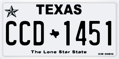 TX license plate CCD1451