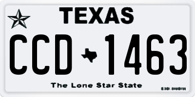 TX license plate CCD1463