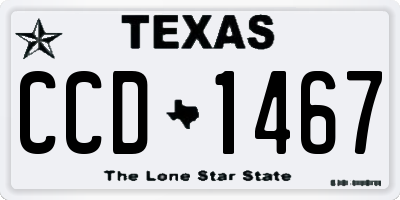 TX license plate CCD1467