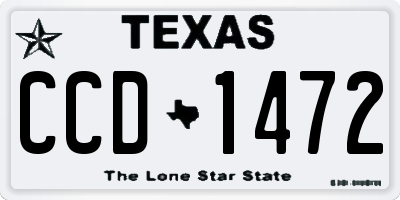TX license plate CCD1472