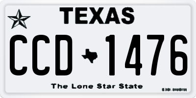 TX license plate CCD1476