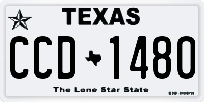 TX license plate CCD1480