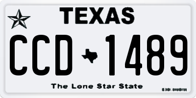 TX license plate CCD1489