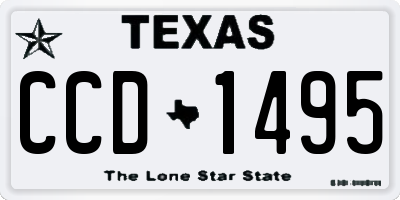 TX license plate CCD1495