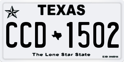 TX license plate CCD1502