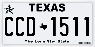 TX license plate CCD1511