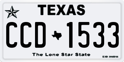TX license plate CCD1533