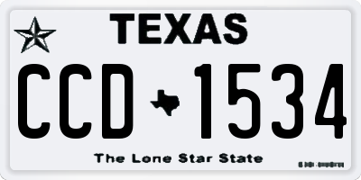 TX license plate CCD1534