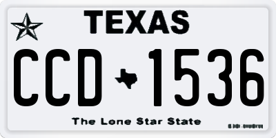 TX license plate CCD1536